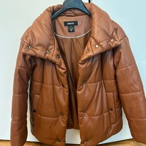 DKNY Women's Brown Puffer Jacket